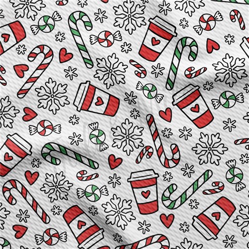 Christmas Printed Liverpool Bullet Textured Stretch Solid Strip Thick Knit Jersey Fabric