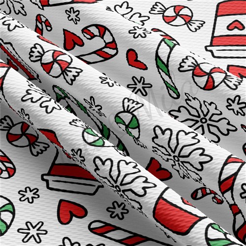 Christmas Printed Liverpool Bullet Textured Stretch Solid Strip Thick Knit Jersey Fabric