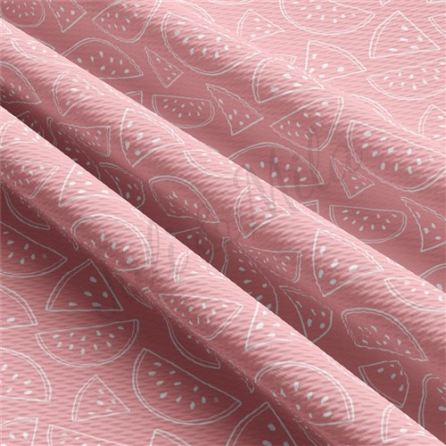 Watermelon Liverpool Bullet Textured Stretch Solid Strip Thick Knit Jersey Fabric