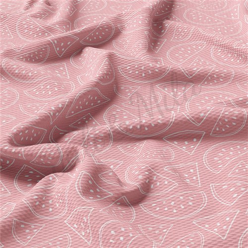 Watermelon Liverpool Bullet Textured Stretch Solid Strip Thick Knit Jersey Fabric