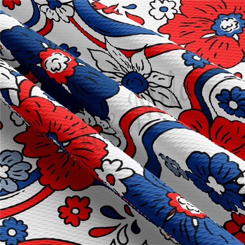 Patriotic 4th of July Printed Liverpool  Stretch Solid USA Flag (PT8) TBP102 & Get a Free $89.99 Embroidery Bundle