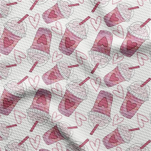 Valentine's Day Printed Liverpool Bullet Textured Stretch Solid Strip Thick Knit Jersey Fabric