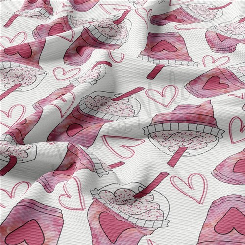 Valentine's Day Printed Liverpool Bullet Textured Stretch Solid Strip Thick Knit Jersey Fabric