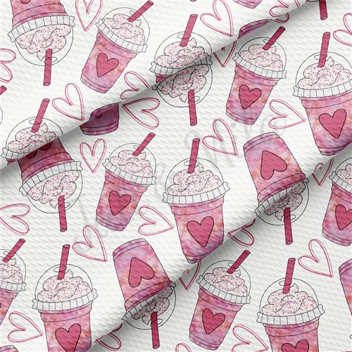 Valentine's Day Printed Liverpool Bullet Textured Stretch Solid Strip Thick Knit Jersey Fabric