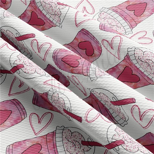 Valentine's Day Printed Liverpool Bullet Textured Stretch Solid Strip Thick Knit Jersey Fabric