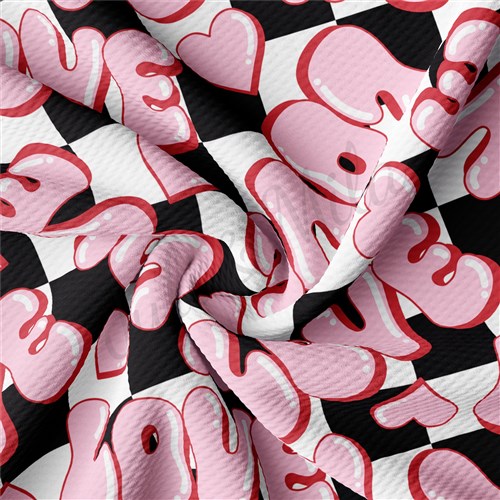 Valentine's Day Printed Liverpool Bullet Textured Stretch Solid Strip Thick Knit Jersey Fabric
