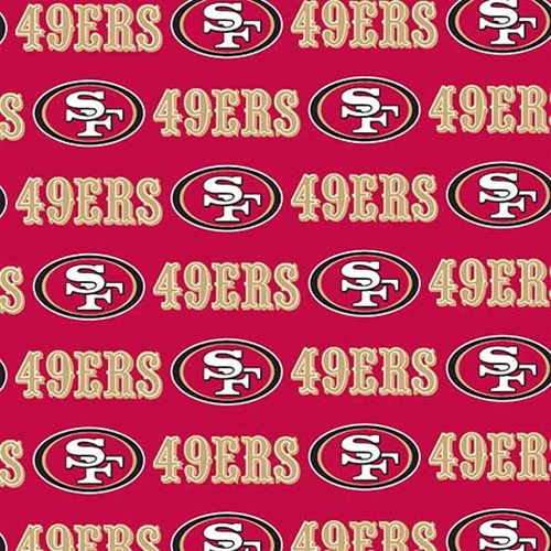 49ers NFL Logo Design Red - Fabric Traditions NFL-70404D with Free