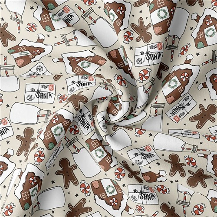 Christmas Double Brushed Polyester Fabric Jersey Stretchy Soft Polyester Stretch Fabric