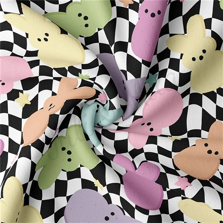 Easter Double Brushed Polyester Fabric Jersey Stretchy Soft Polyester Stretch Fabric