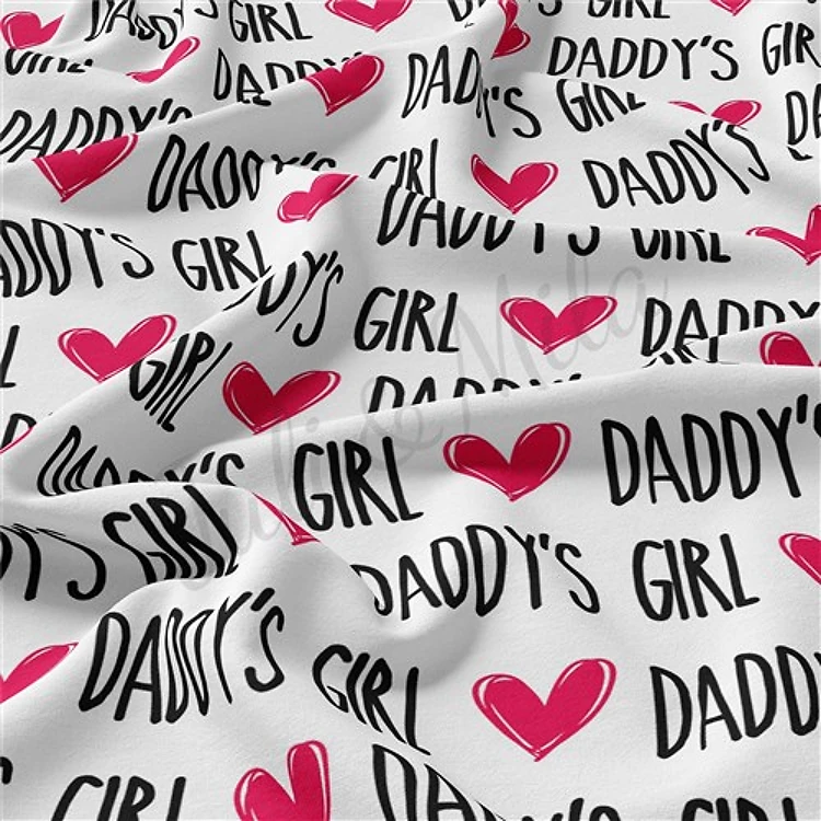 Daddy's Girl Double Brushed Polyester Fabric Jersey Stretchy Soft Polyester Stretch Fabric