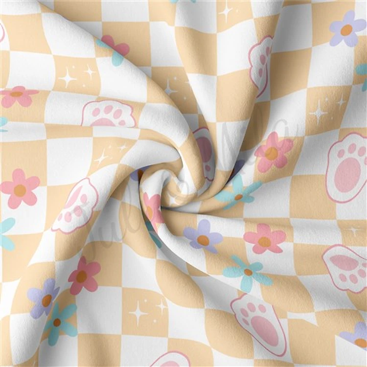 Easter Double Brushed Polyester Fabric Jersey Stretchy Soft Polyester Stretch Fabric