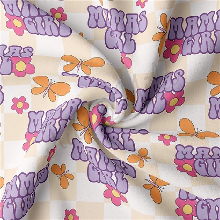 Mama's Girl Double Brushed Polyester Fabric Jersey Stretchy Soft Polyester Stretch Fabric
