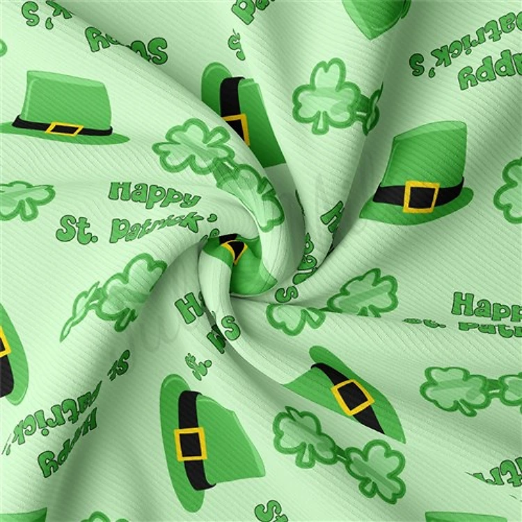 St. Patrick's Rib Knit Fabric by Yard, RBK2068 & Get a Free $89.99 Embroidery Bundle