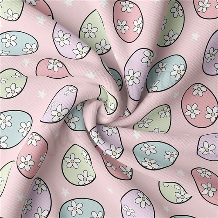 Easter Rib Knit Fabric by Yard, RBK2048 & Get a Free $89.99 Embroidery Bundle