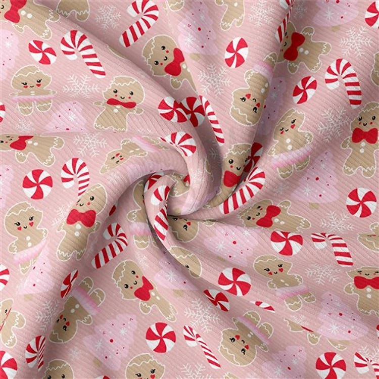 Christmas Rib Knit Fabric by Yard, RBK2030 & Get a Free $89.99 Embroidery Bundle