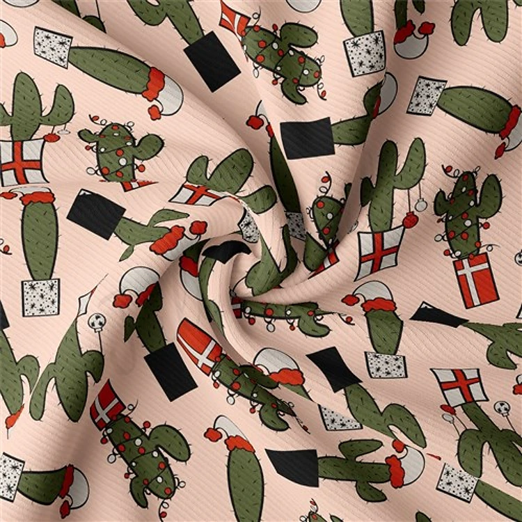 Christmas Rib Knit Fabric by Yard, RBK2002 & Get a Free $89.99 Embroidery Bundle