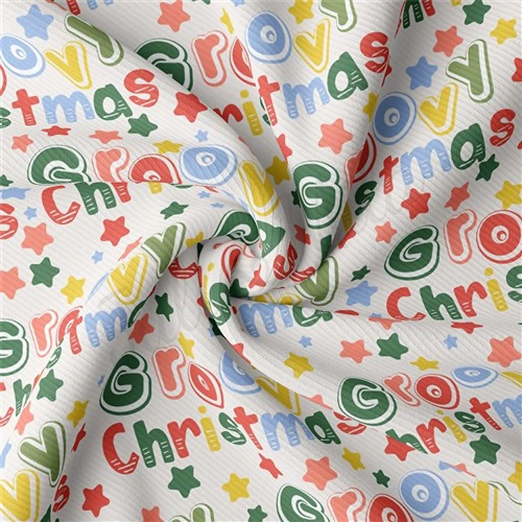 Christmas Rib Knit Fabric by Yard, RBK2032 & Get a Free $89.99 Embroidery Bundle