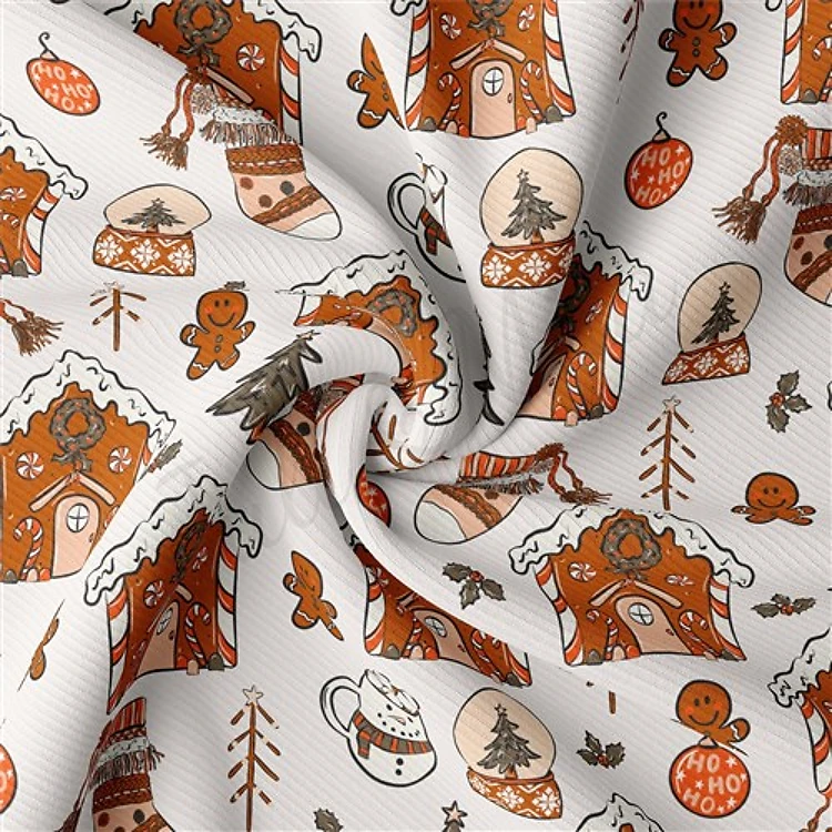 Christmas Rib Knit Fabric by Yard, RBK2029 & Get a Free $89.99 Embroidery Bundle