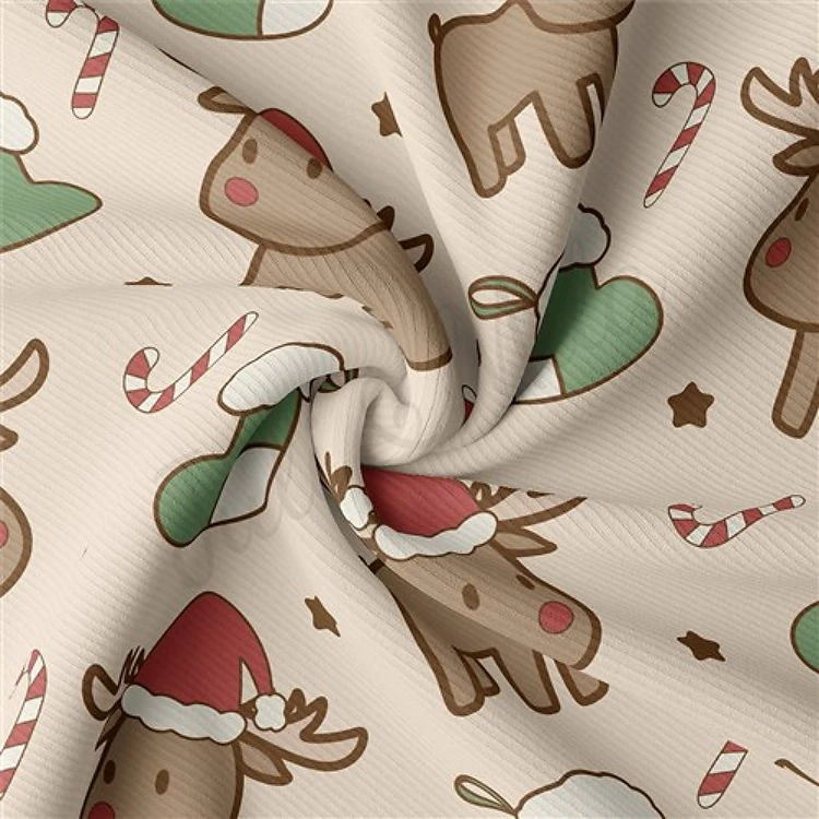 Christmas Rib Knit Fabric by Yard, RBK2060 & Get a Free $89.99 Embroidery Bundle