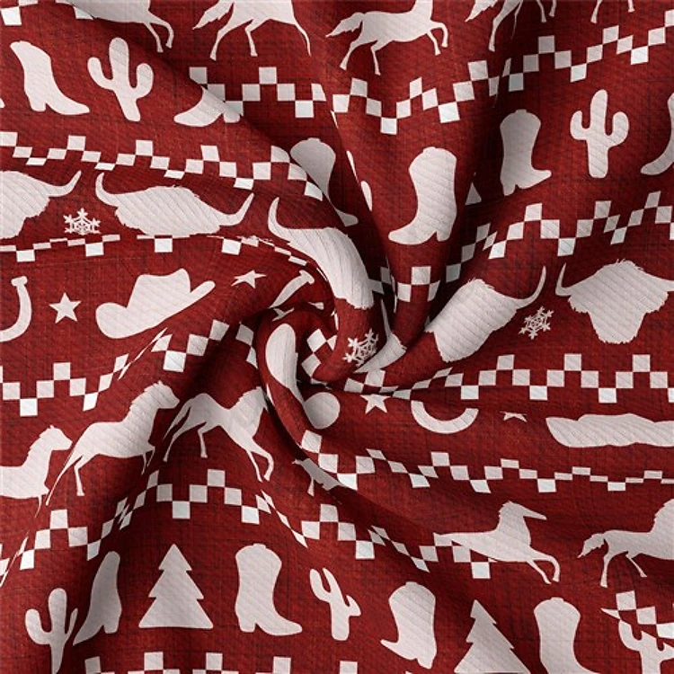 Christmas Rib Knit Fabric by Yard, RBK2075 & Get a Free $89.99 Embroidery Bundle