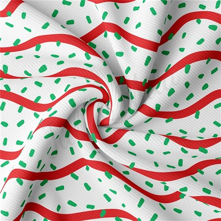 Christmas Rib Knit Fabric by Yard, RBK2067 & Get a Free $89.99 Embroidery Bundle