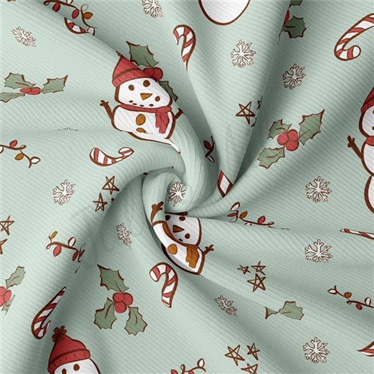 Christmas Rib Knit Fabric by Yard, RBK2065 & Get a Free $89.99 Embroidery Bundle