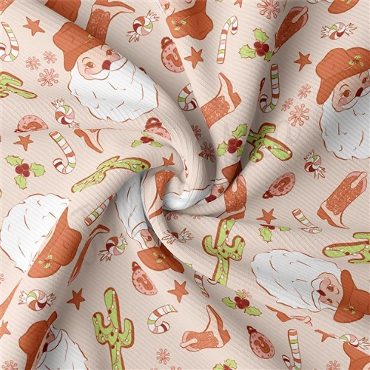 Christmas Rib Knit Fabric by Yard, RBK2042 & Get a Free $89.99 Embroidery Bundle