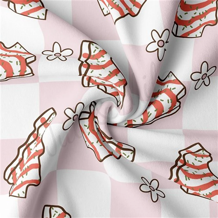 Christmas Double Brushed Polyester Fabric Jersey Stretchy Soft Polyester Stretch Fabric