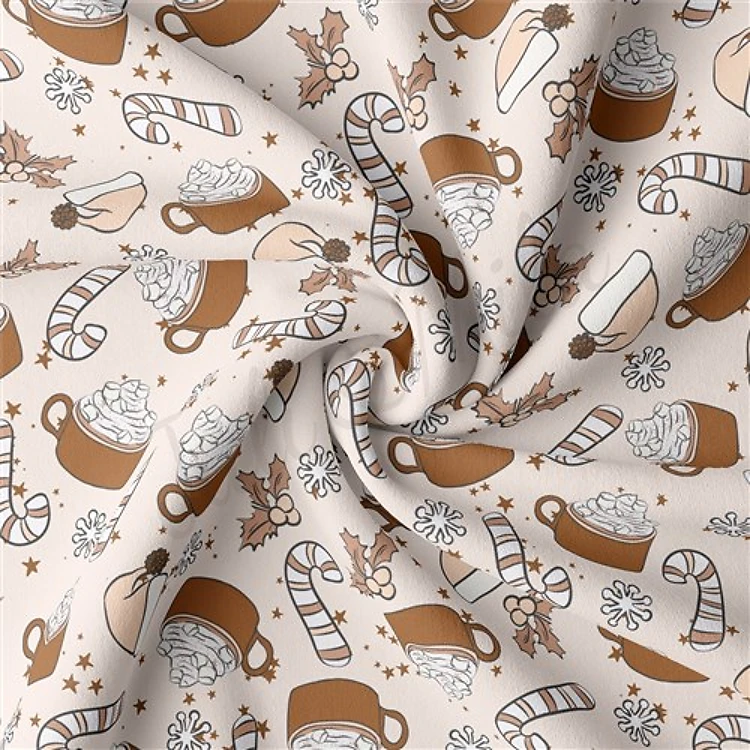 Christmas Double Brushed Polyester Fabric Jersey Stretchy Soft Polyester Stretch Fabric