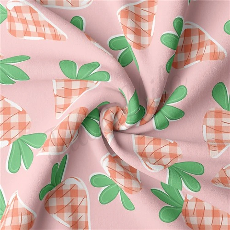 Easter Double Brushed Polyester Fabric Jersey Stretchy Soft Polyester Stretch Fabric