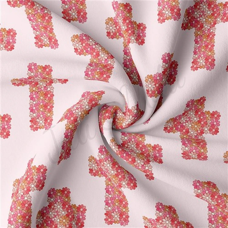 Easter Double Brushed Polyester Fabric Jersey Stretchy Soft Polyester Stretch Fabric