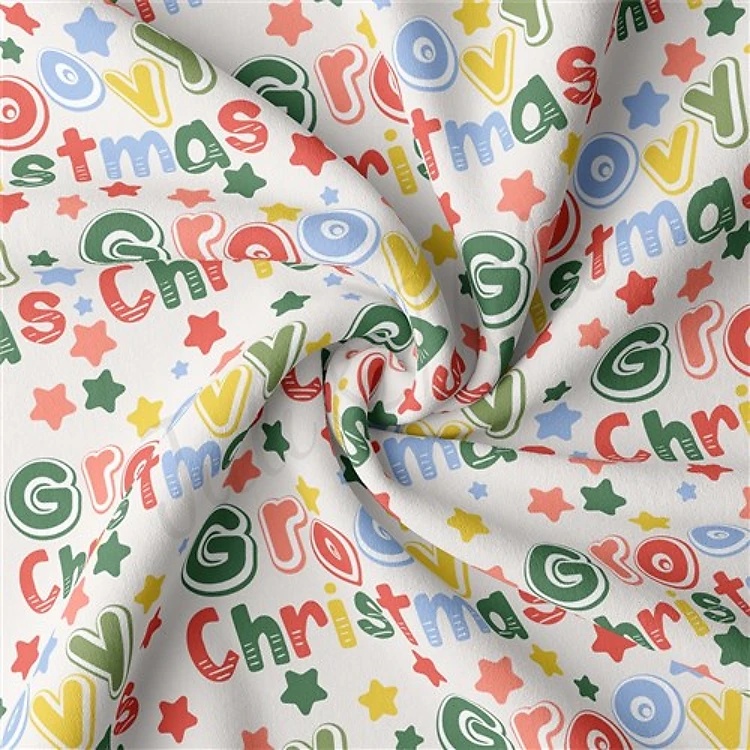 Christmas Double Brushed Polyester Fabric Jersey Stretchy Soft Polyester Stretch Fabric