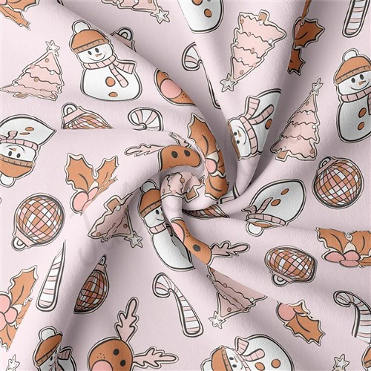 Christmas Double Brushed Polyester Fabric Jersey Stretchy Soft Polyester Stretch Fabric
