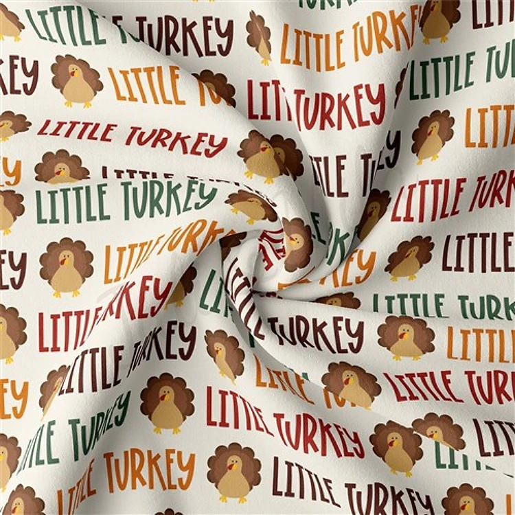 Thanksgiving Double Brushed Polyester Fabric Jersey Stretchy Soft Polyester Stretch Fabric