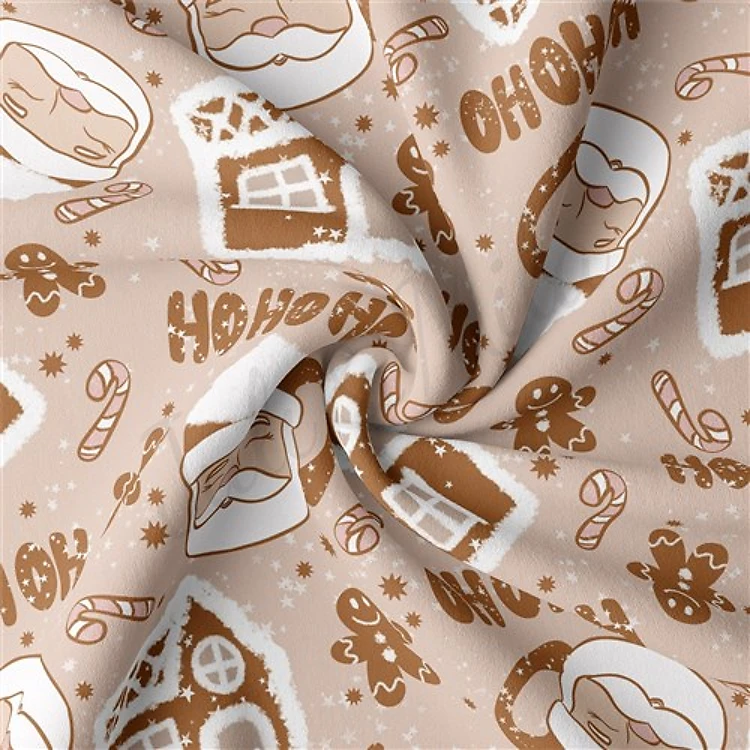Christmas Double Brushed Polyester Fabric Jersey Stretchy Soft Polyester Stretch Fabric