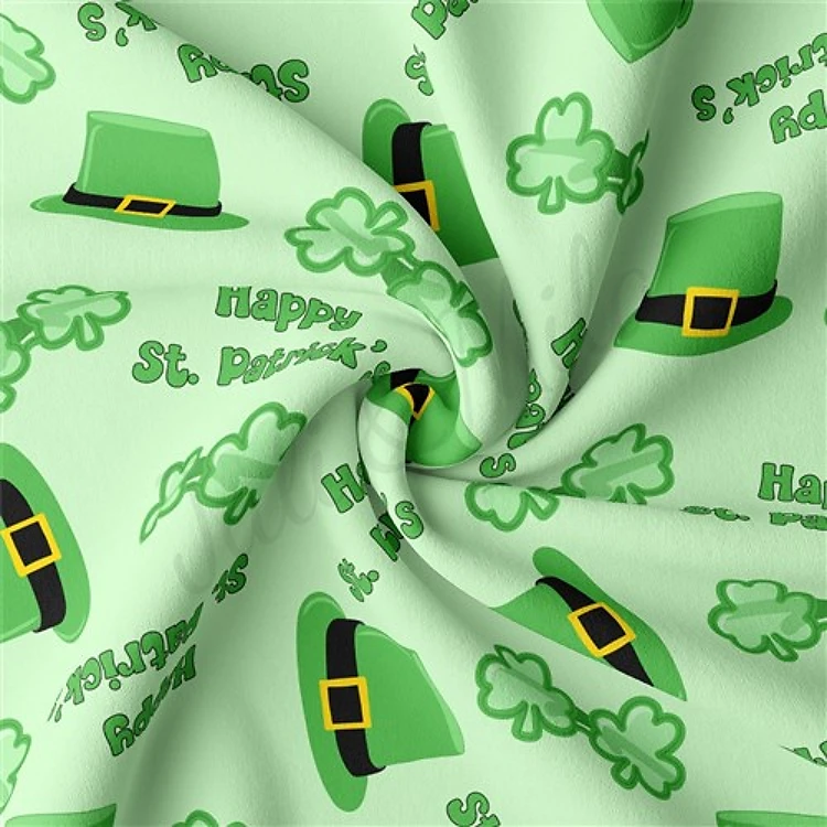 St. Patrick's Day Double Brushed Polyester Fabric Jersey Stretchy Soft Polyester Stretch Fabric