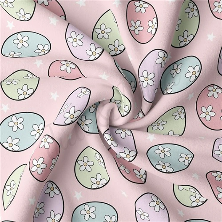 Easter Double Brushed Polyester Fabric Jersey Stretchy Soft Polyester Stretch Fabric