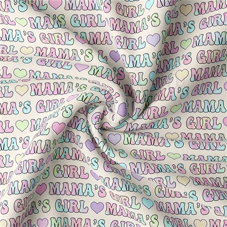Mama's Girl Double Brushed Polyester Fabric Jersey Stretchy Soft Polyester Stretch Fabric