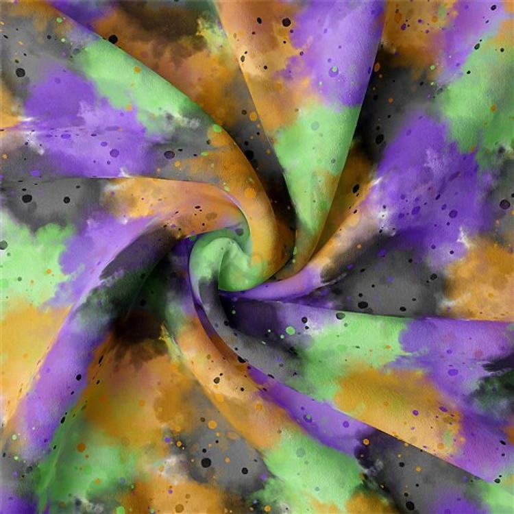 Mardi Gras Double Brushed Polyester Fabric Jersey Stretchy Soft Polyester Stretch Fabric