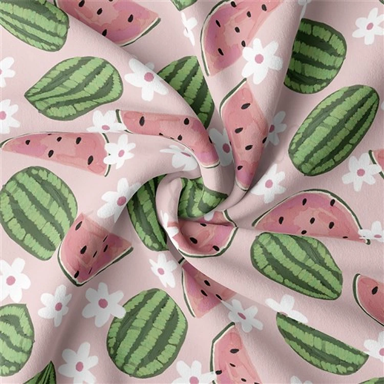 Watermelon Double Brushed Polyester Fabric Jersey Stretchy Soft Polyester Stretch Fabric