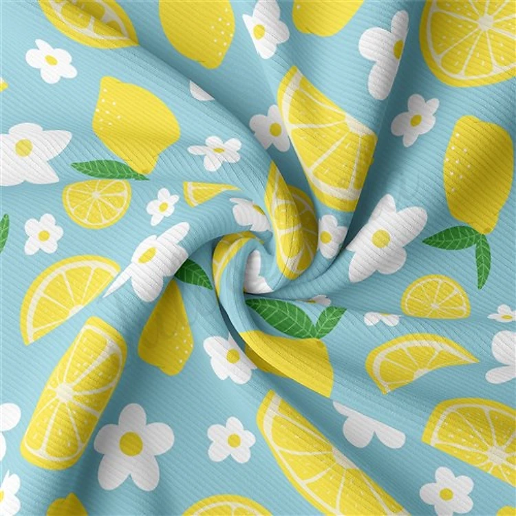 Lemon Rib Knit Fabric by Yard, AA1832 & Get a Free $89.99 Embroidery Bundle