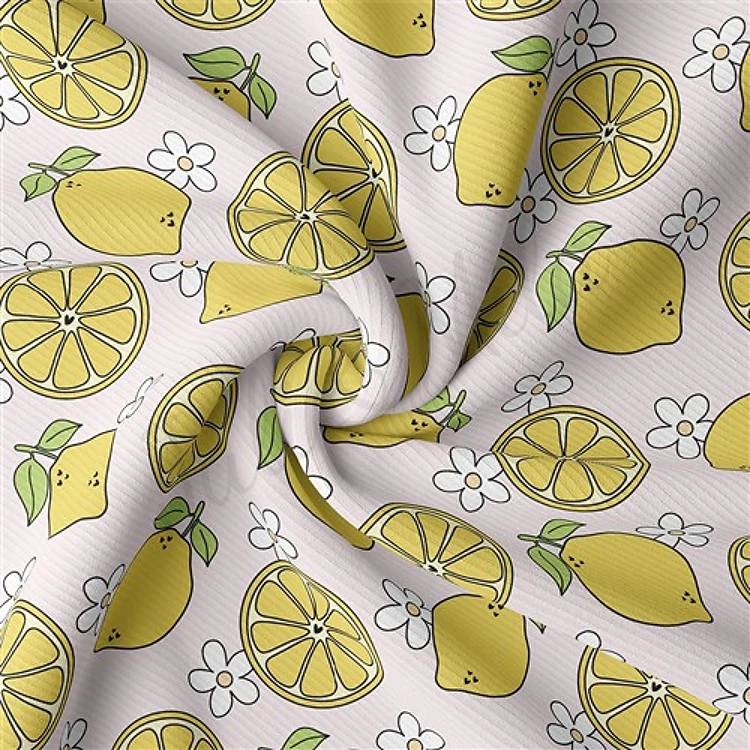 Lemon Rib Knit Fabric by Yard, RBK1800 & Get a Free $89.99 Embroidery Bundle