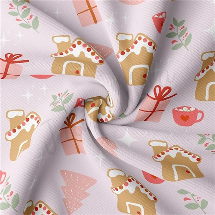 Christmas Rib Knit Fabric by Yard, RBK1795 & Get a Free $89.99 Embroidery Bundle