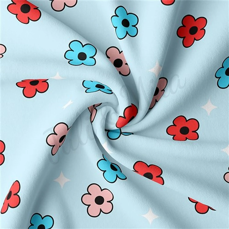 4th of July Patriotic Double Brushed Polyester Fabric Jersey Stretchy Soft Polyester Stretch Fabric