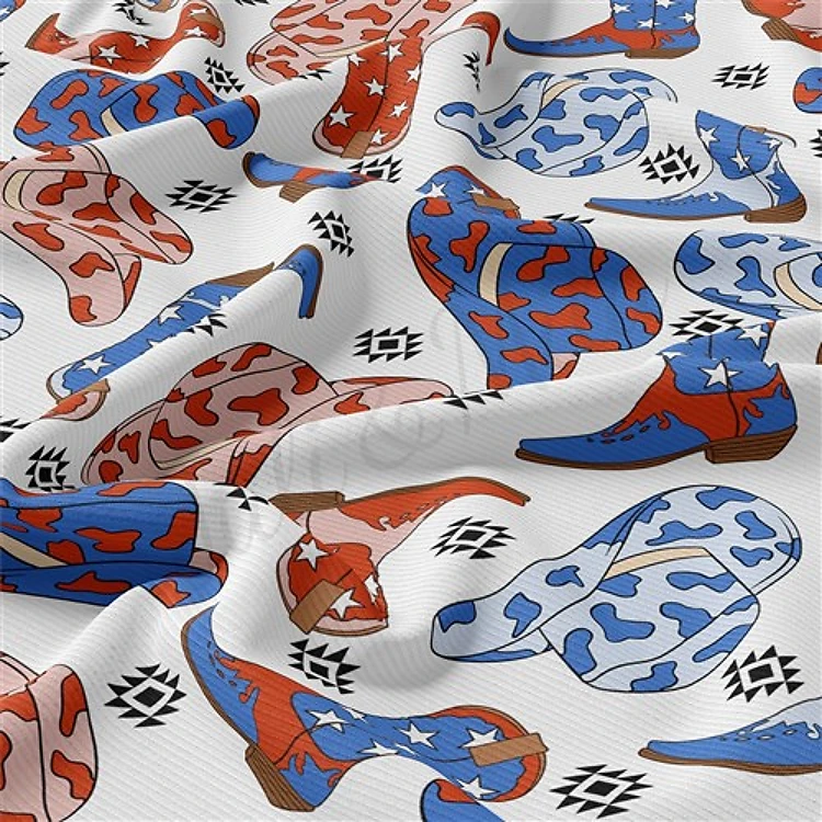 4th of July Patriotic Rib Knit Fabric, RBK1782 & Get a Free $89.99 Embroidery Bundle