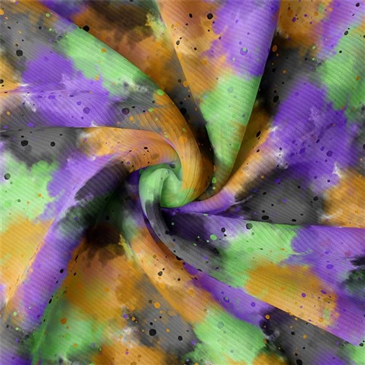 Mardi Gras Rib Knit Fabric, RBK1812 & Get a Free $89.99 Embroidery Bundle