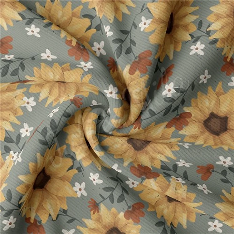 Rib Knit Fabric, RBKsunflowers & Get a Free $89.99 Embroidery Bundle