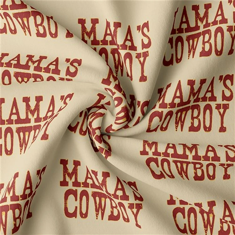 Mama's Cowboy Double Brushed Polyester Fabric Jersey Stretchy Soft Polyester Stretch Fabric