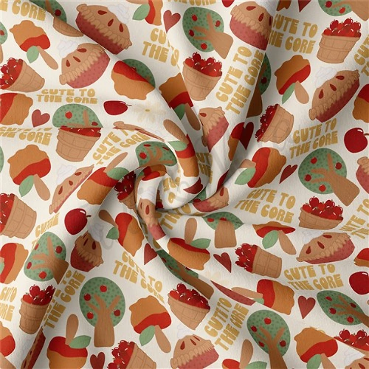 Cute to the Core Double Brushed Polyester Fabric Jersey Stretchy Soft Polyester Stretch Fabric