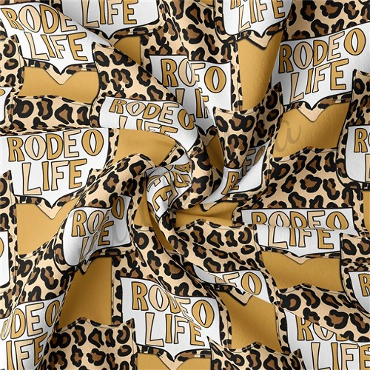Rodeo Life Double Brushed Polyester Fabric Jersey Stretchy Soft Polyester Stretch Fabric